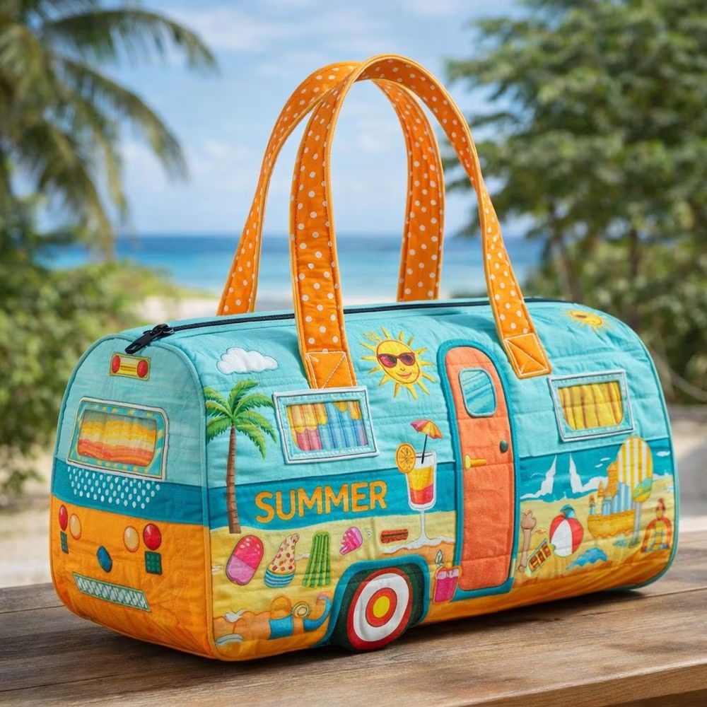 Quilted Printed Travel Yoga Handbag
