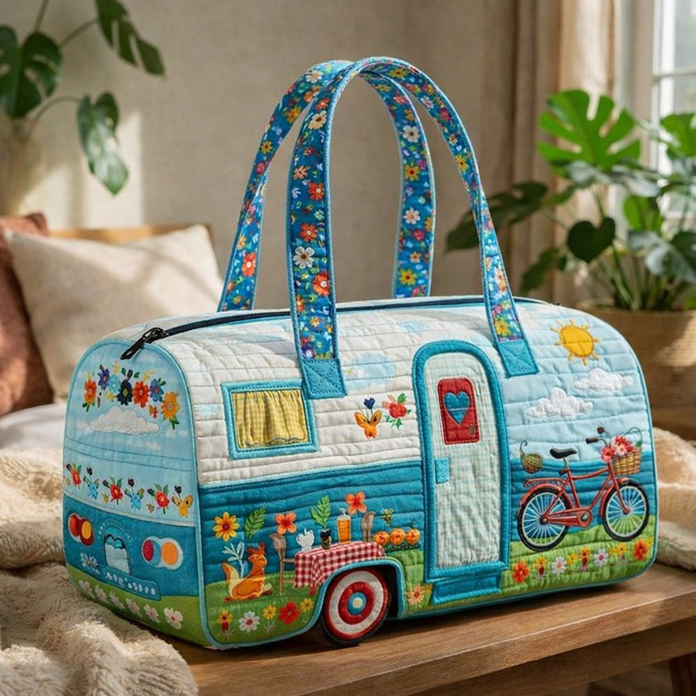 Quilted Printed Travel Yoga Handbag