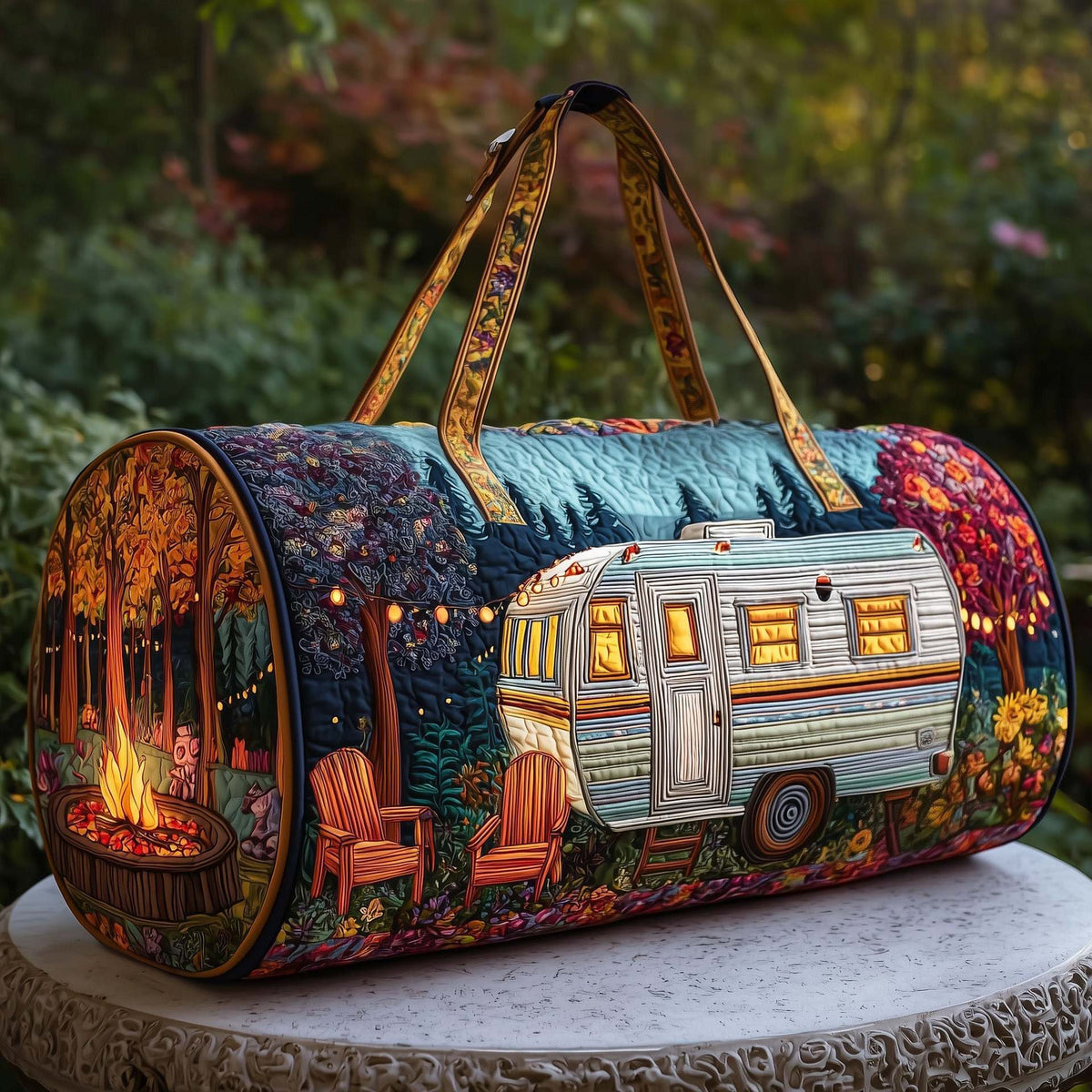Quilted Printed Travel Yoga Handbag