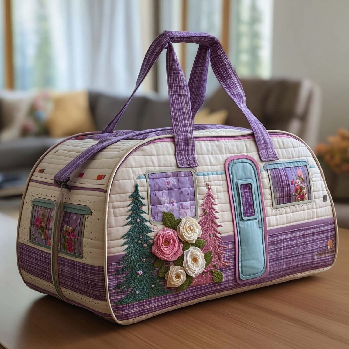 Quilted Printed Travel Yoga Handbag