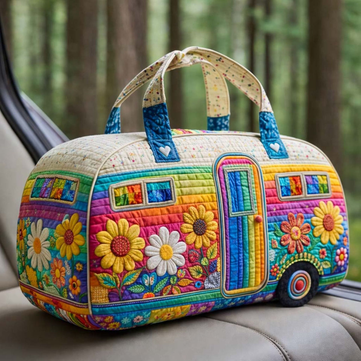 Quilted Printed Travel Yoga Handbag