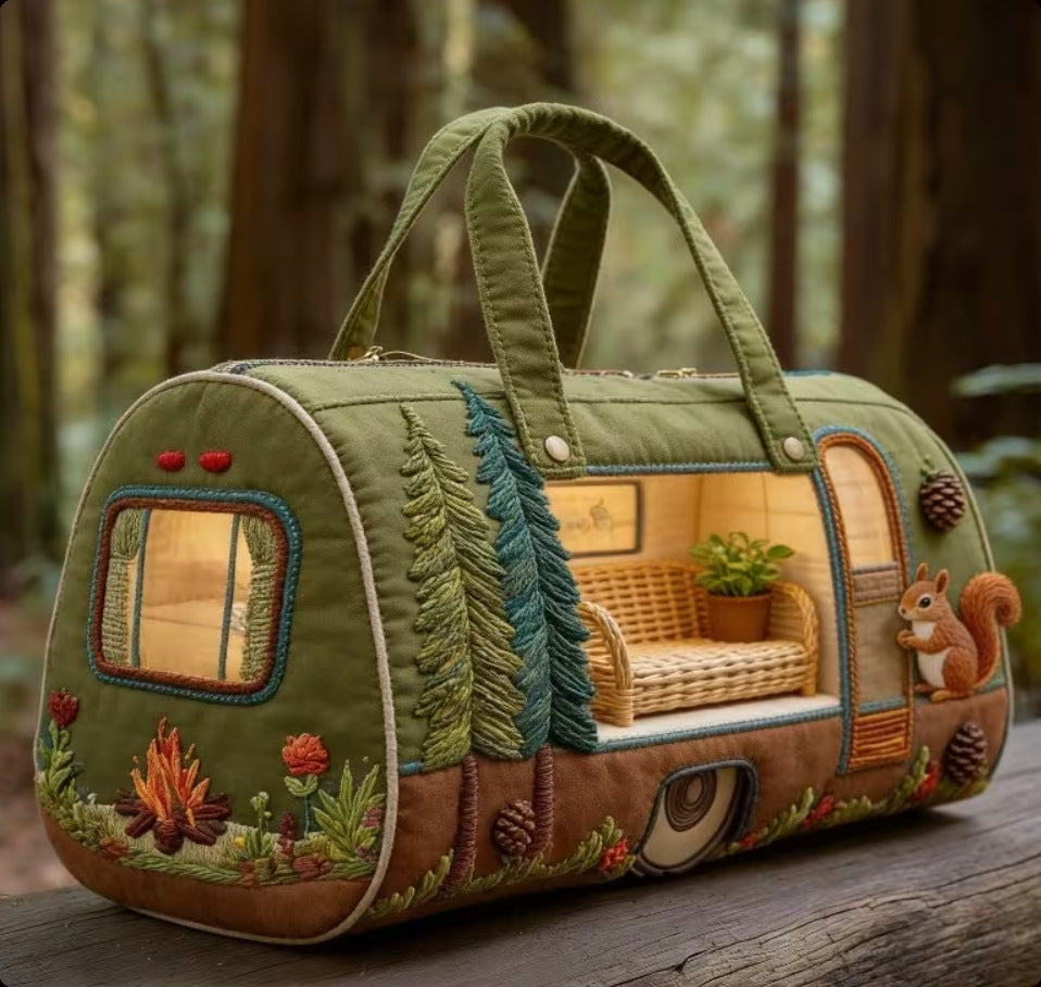 Quilted Printed Travel Yoga Handbag