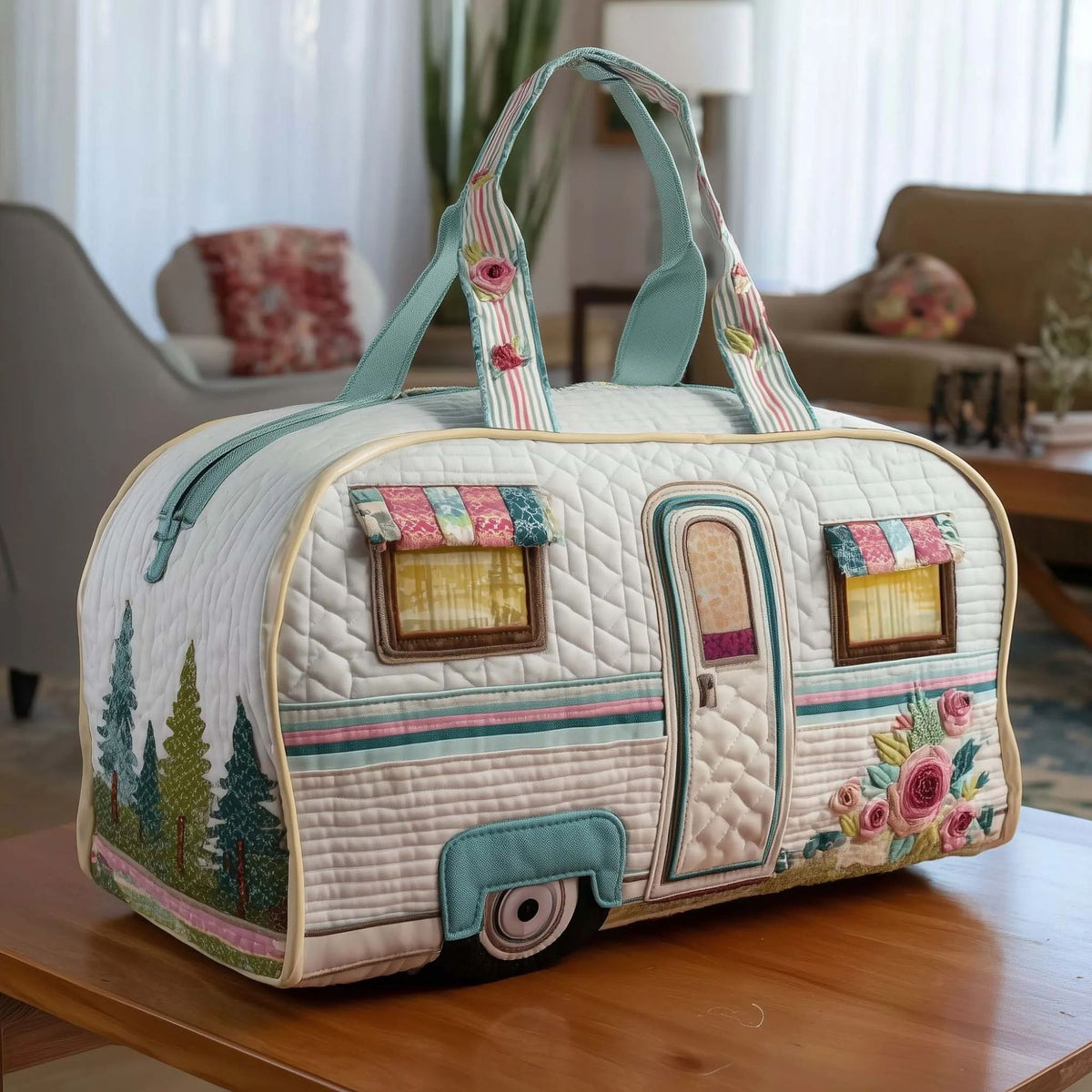 Quilted Printed Travel Yoga Handbag
