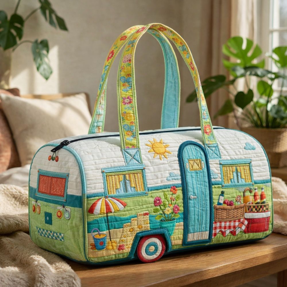 Quilted Printed Travel Yoga Handbag