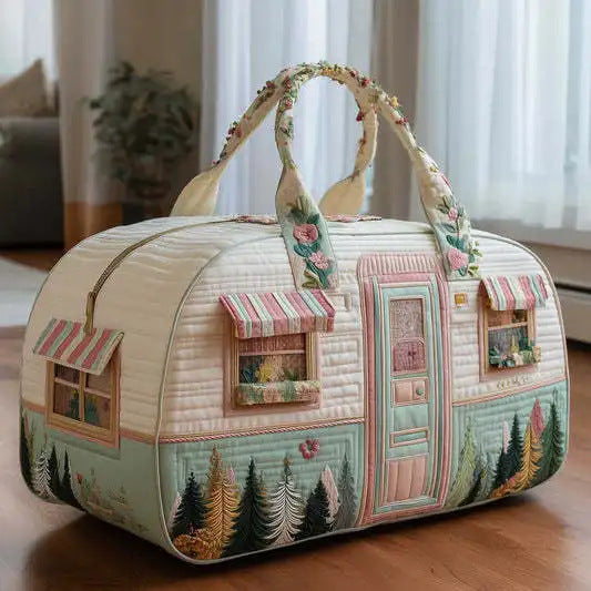 Quilted Printed Travel Yoga Handbag