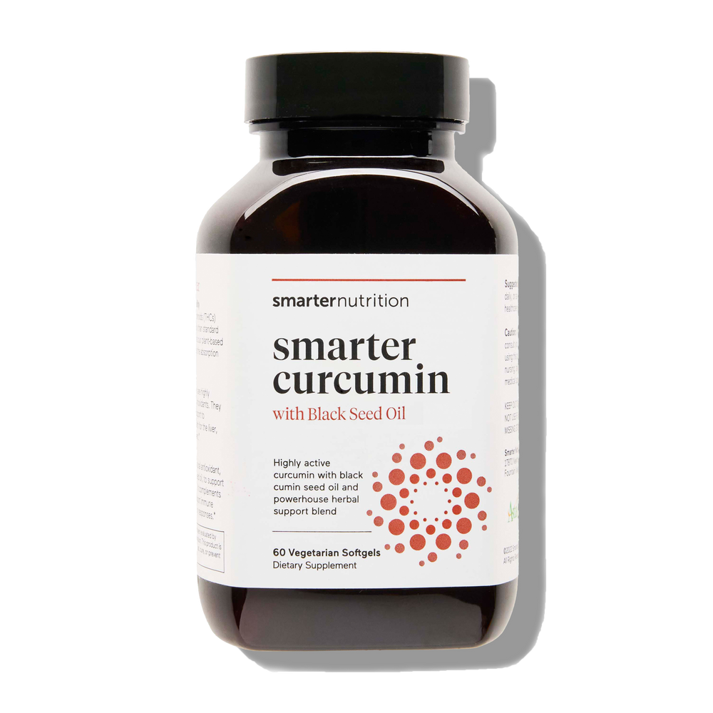 SMARTER NUTRITION Curcumin Softgels - Vegan High Absorption 400 mg Turmeric Supplement + Black Seed Oil & Ginger
