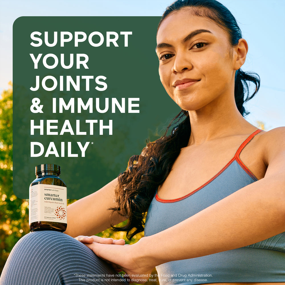 SMARTER NUTRITION Curcumin Softgels - Vegan High Absorption 400 mg Turmeric Supplement + Black Seed Oil & Ginger